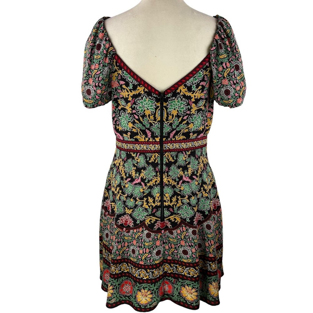 Alice & Olivia Dana Floral Print Crepe Mini Dress Size 6 - Picture 7 of 14